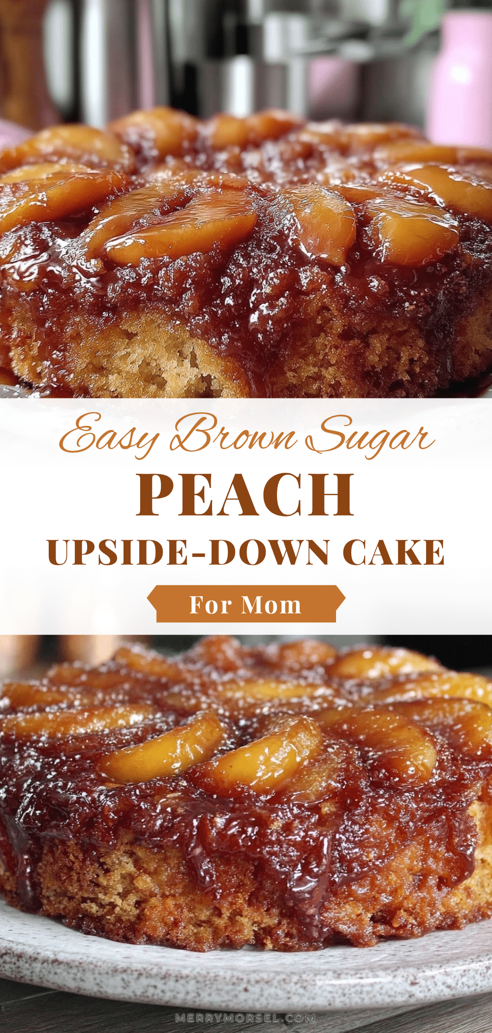 brown sugar canned peach upside-down cake recipe