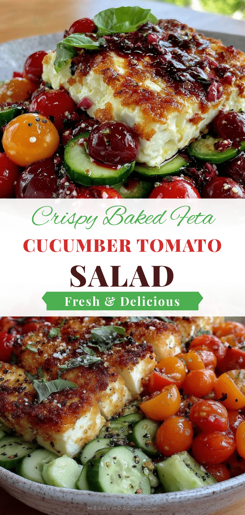 crispy baked feta cucumber tomato salad recipe