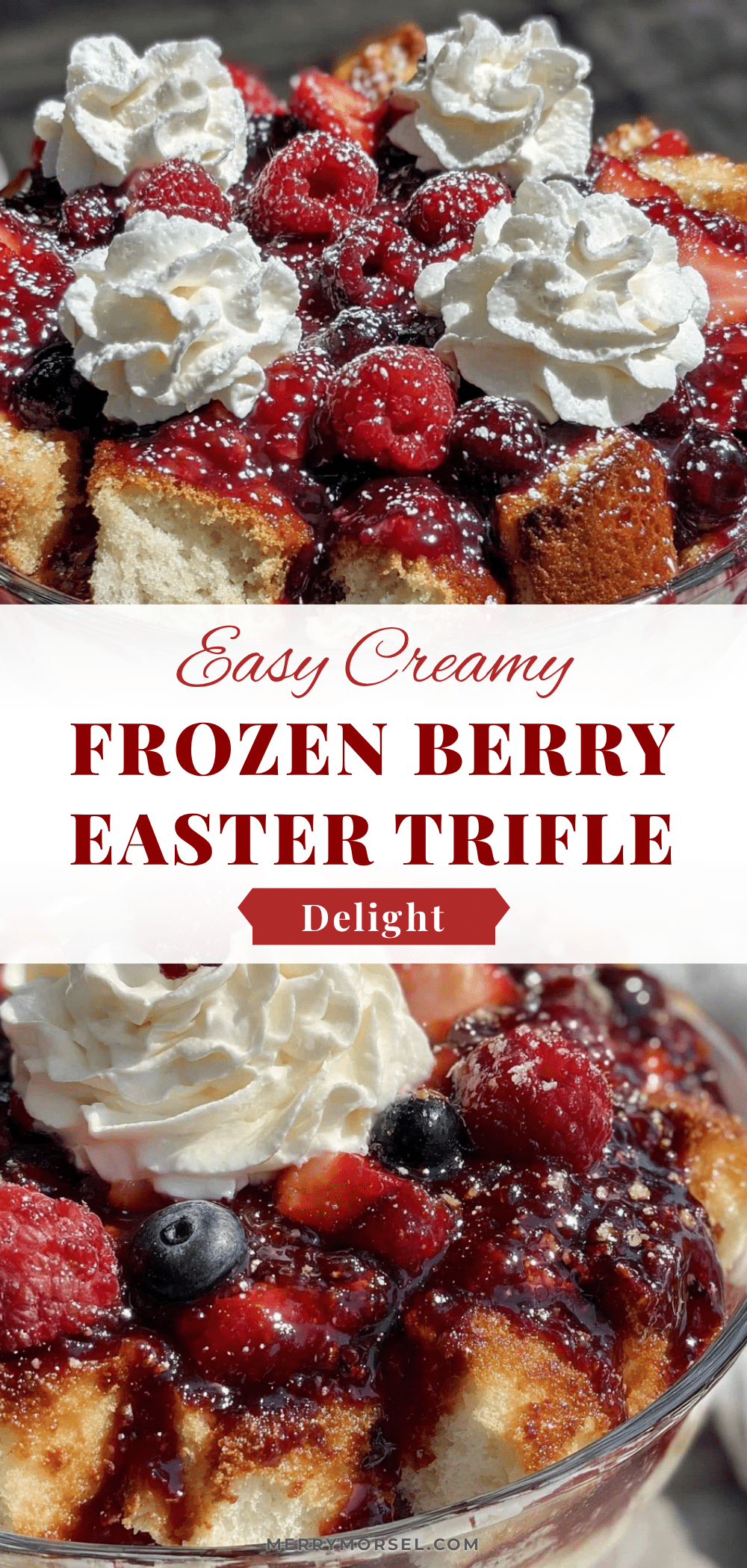 Easy Creamy Frozen Berry Easter Trifle recipe