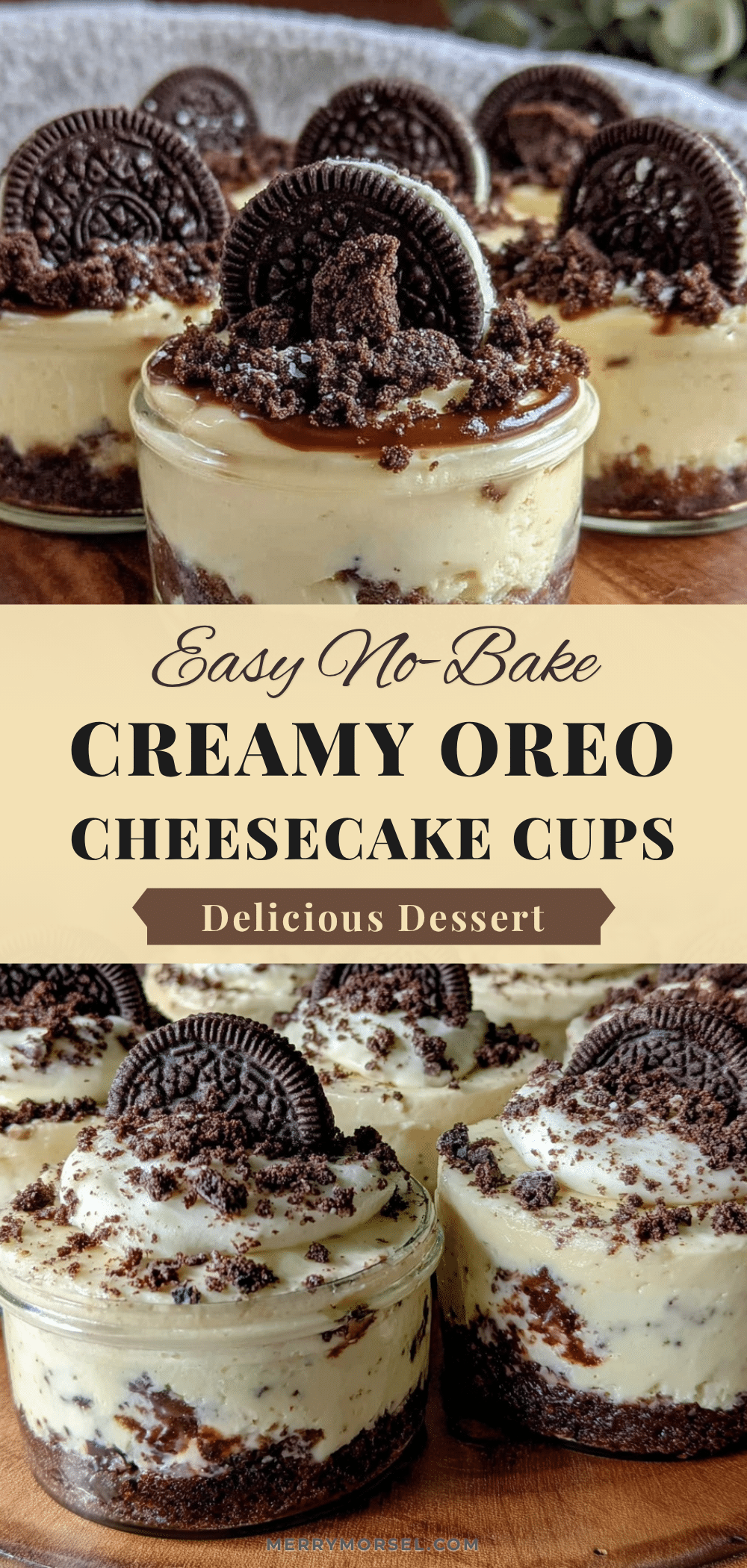 Easy No-Bake Oreo Cheesecake Cups recipe