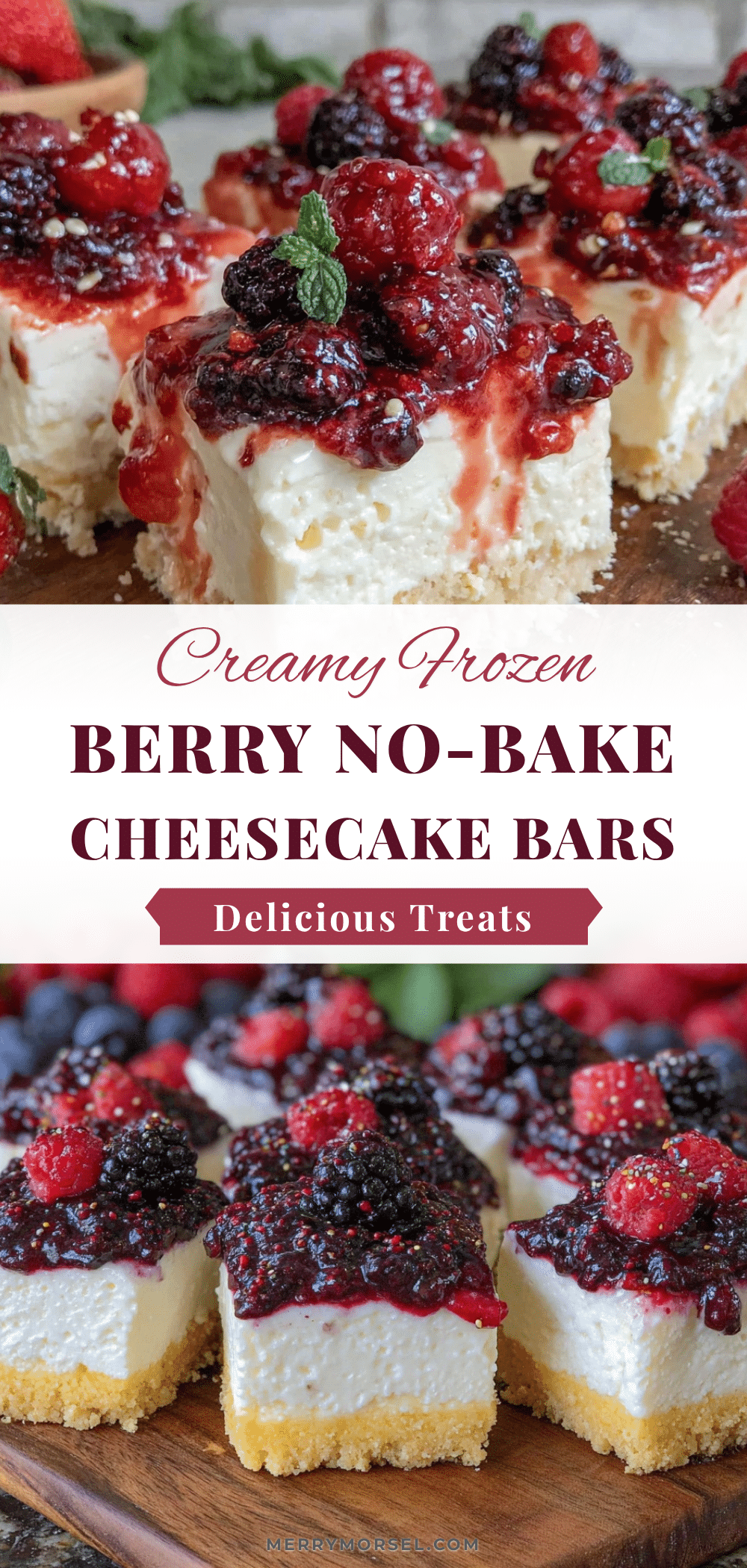 Frozen Berry No-Bake Cheesecake Bars recipe