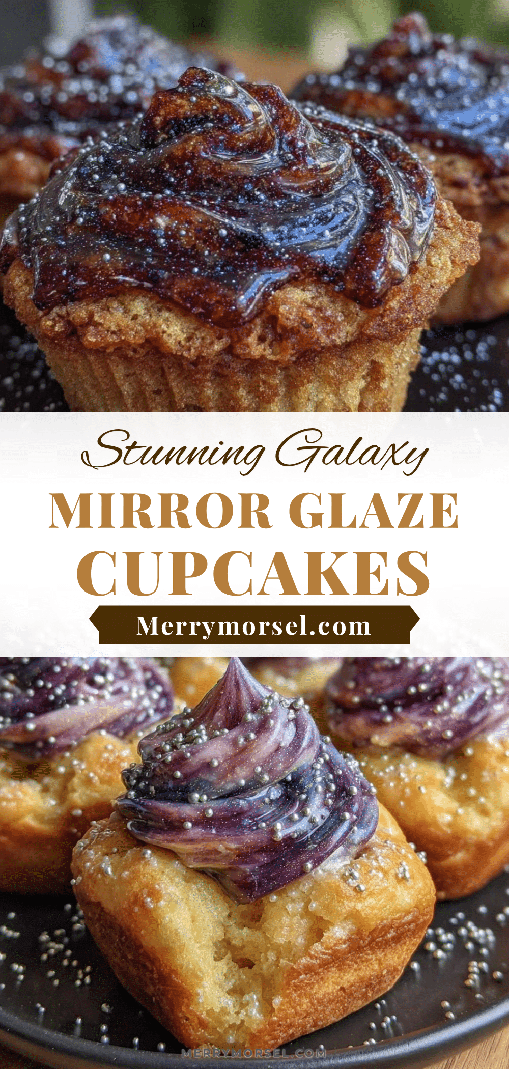 galaxy mirror glaze cupcakes recipe