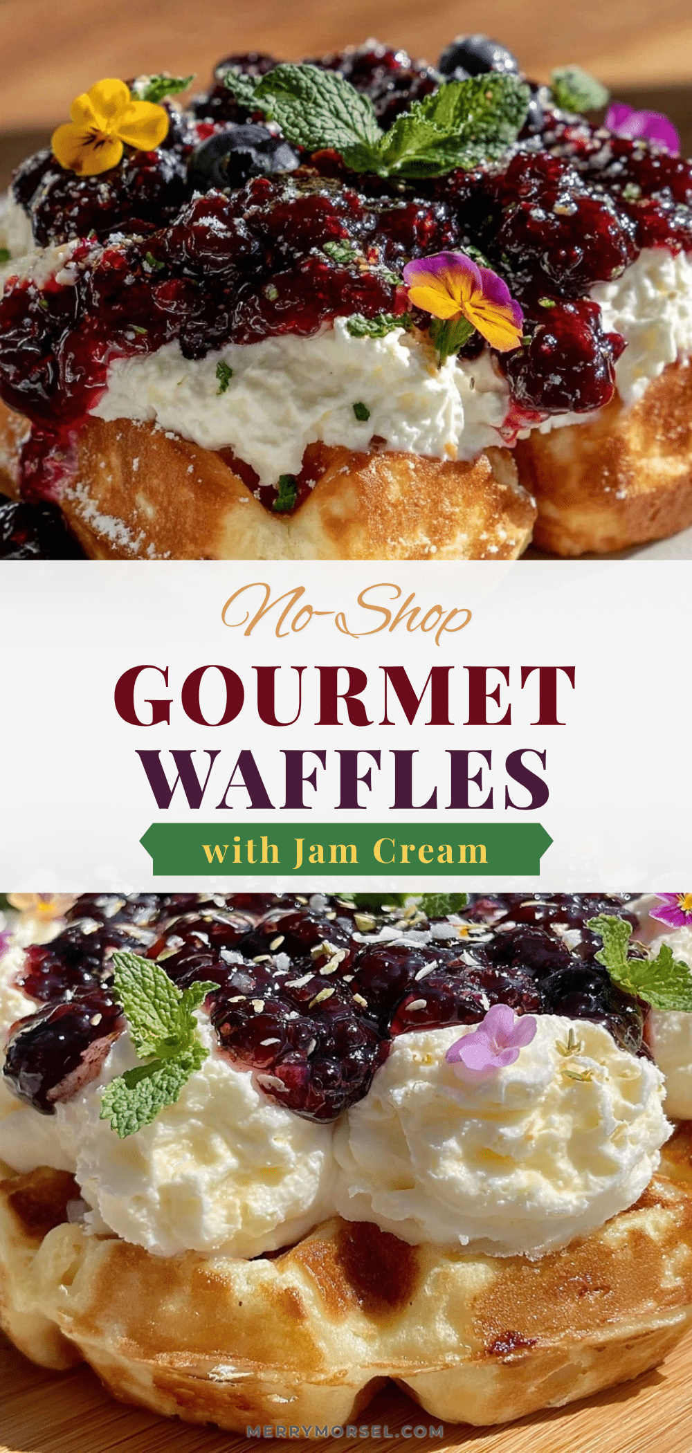 gourmet no-shop waffles with jam cream recipe