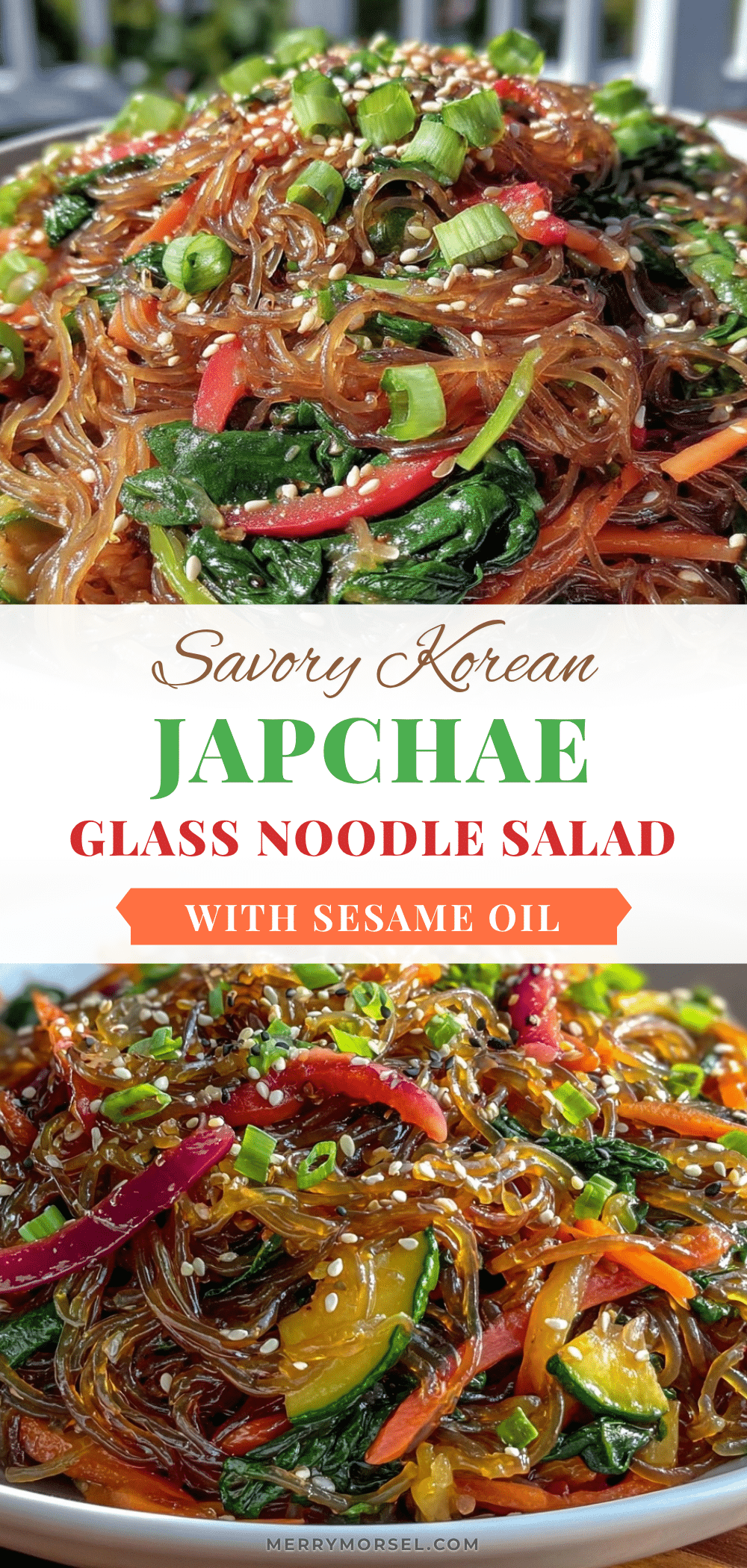 Fresh Korean Japchae Glass Noodle Salad recipe