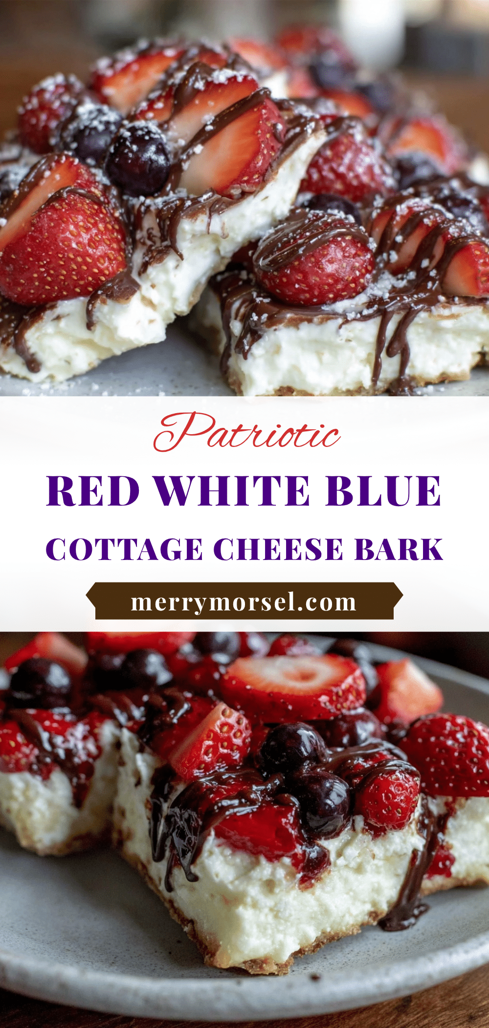 fresh red white and blue cottage cheese bark recipe