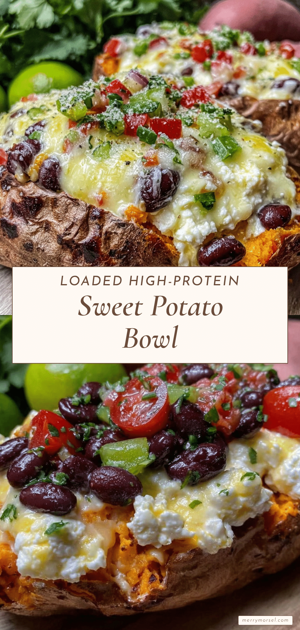 healthy high-protein baked sweet potato bowl recipe