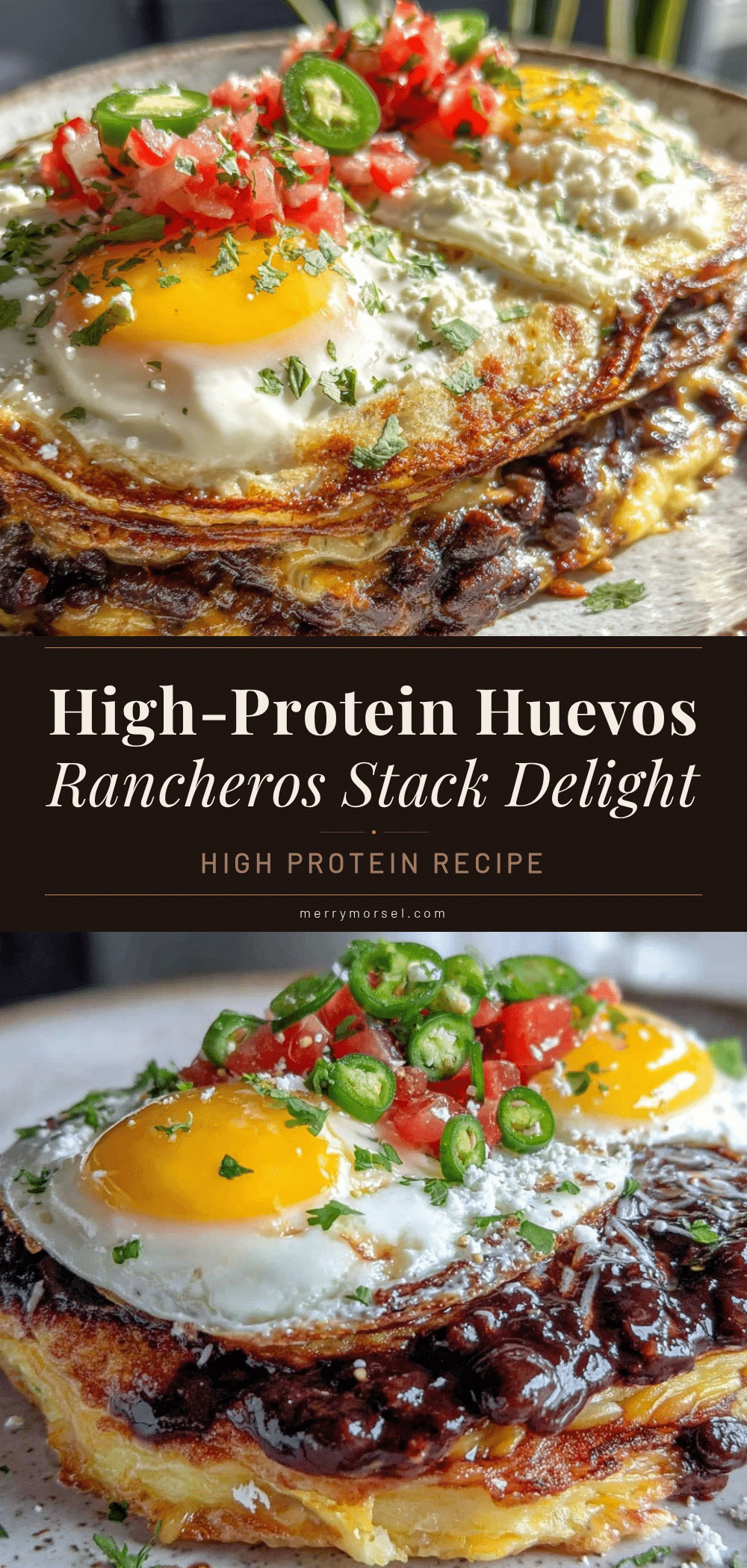 Healthy High-Protein Huevos Rancheros Stack recipe