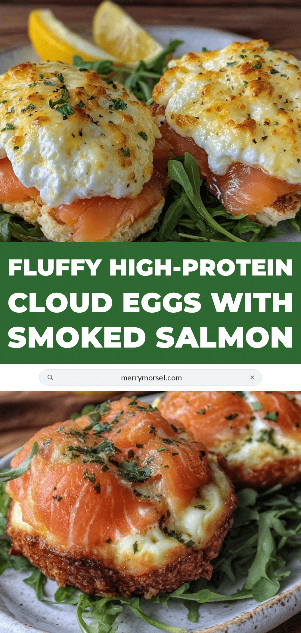 high-protein cloud eggs over smoked salmon recipe