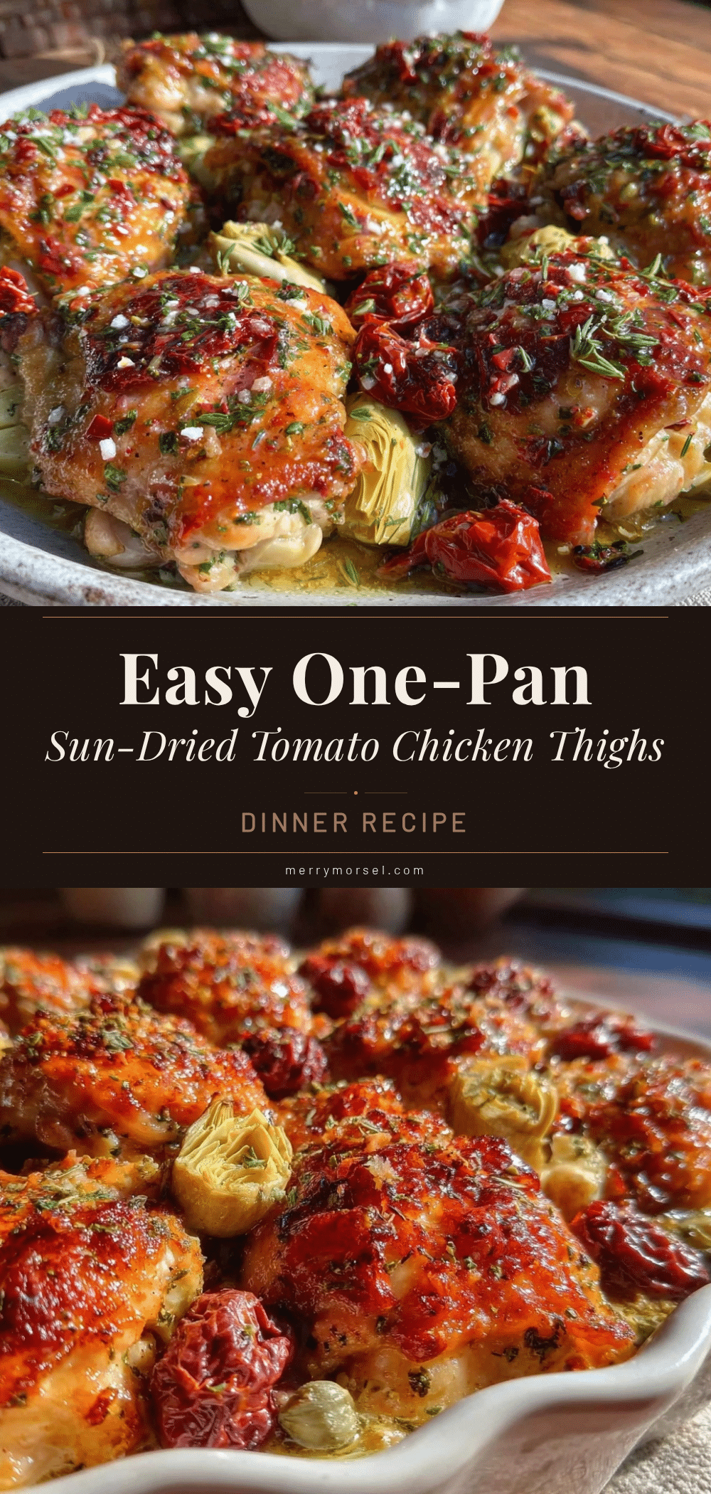 one-pan sun-dried tomato chicken thigh bake recipe