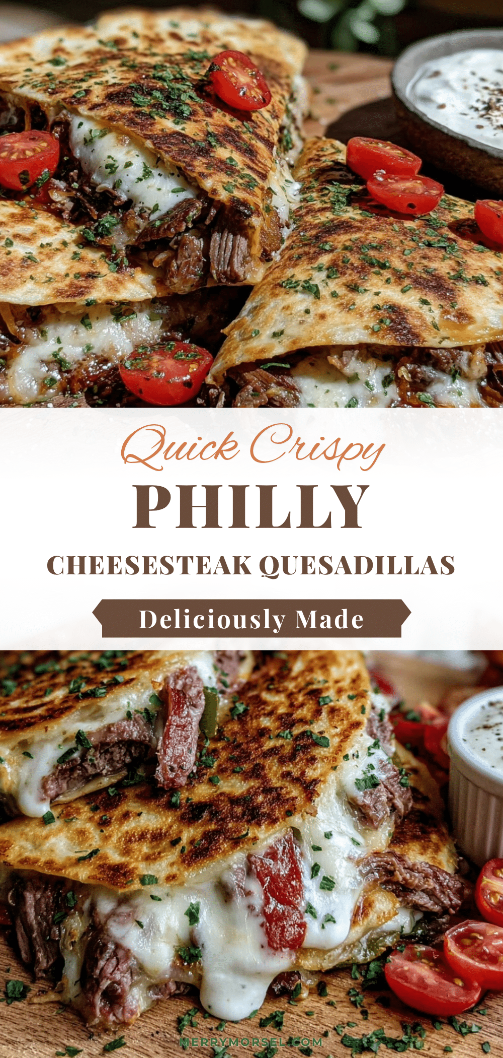Quick Crispy Philly Cheesesteak Quesadillas recipe