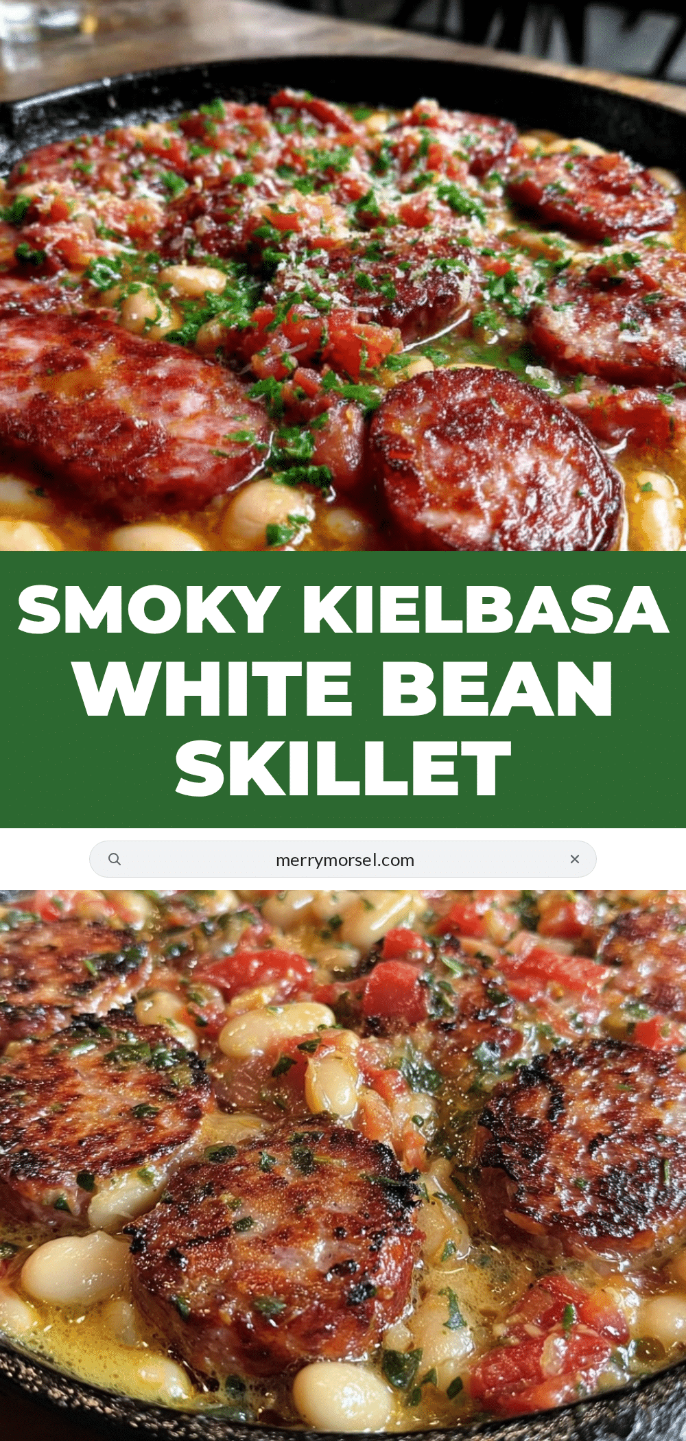 smoky kielbasa and white bean skillet recipe