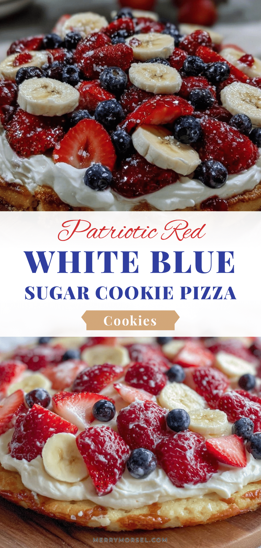 red white and blue sugar cookie fruit pizza recipe