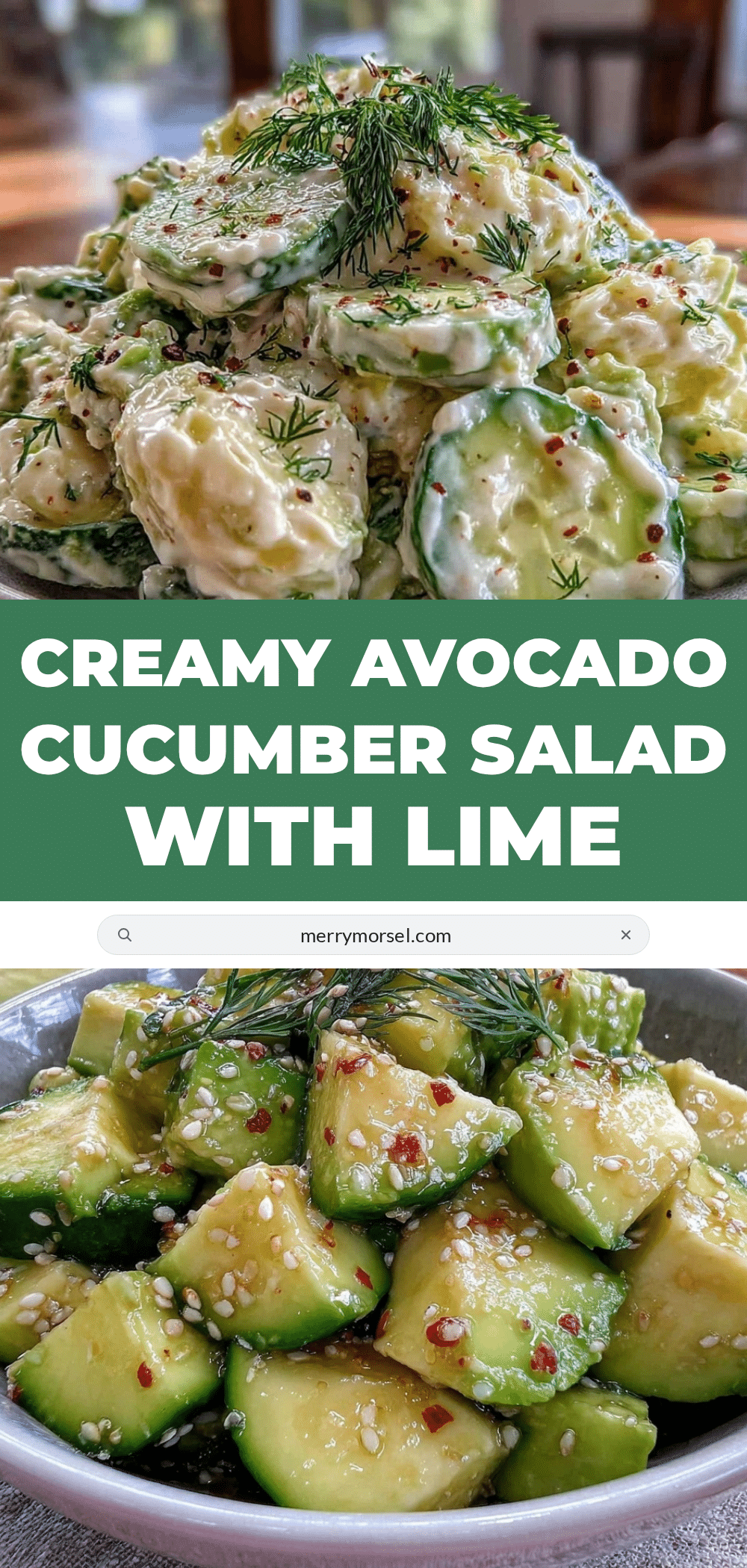 fresh creamy cucumber avocado salad recipe