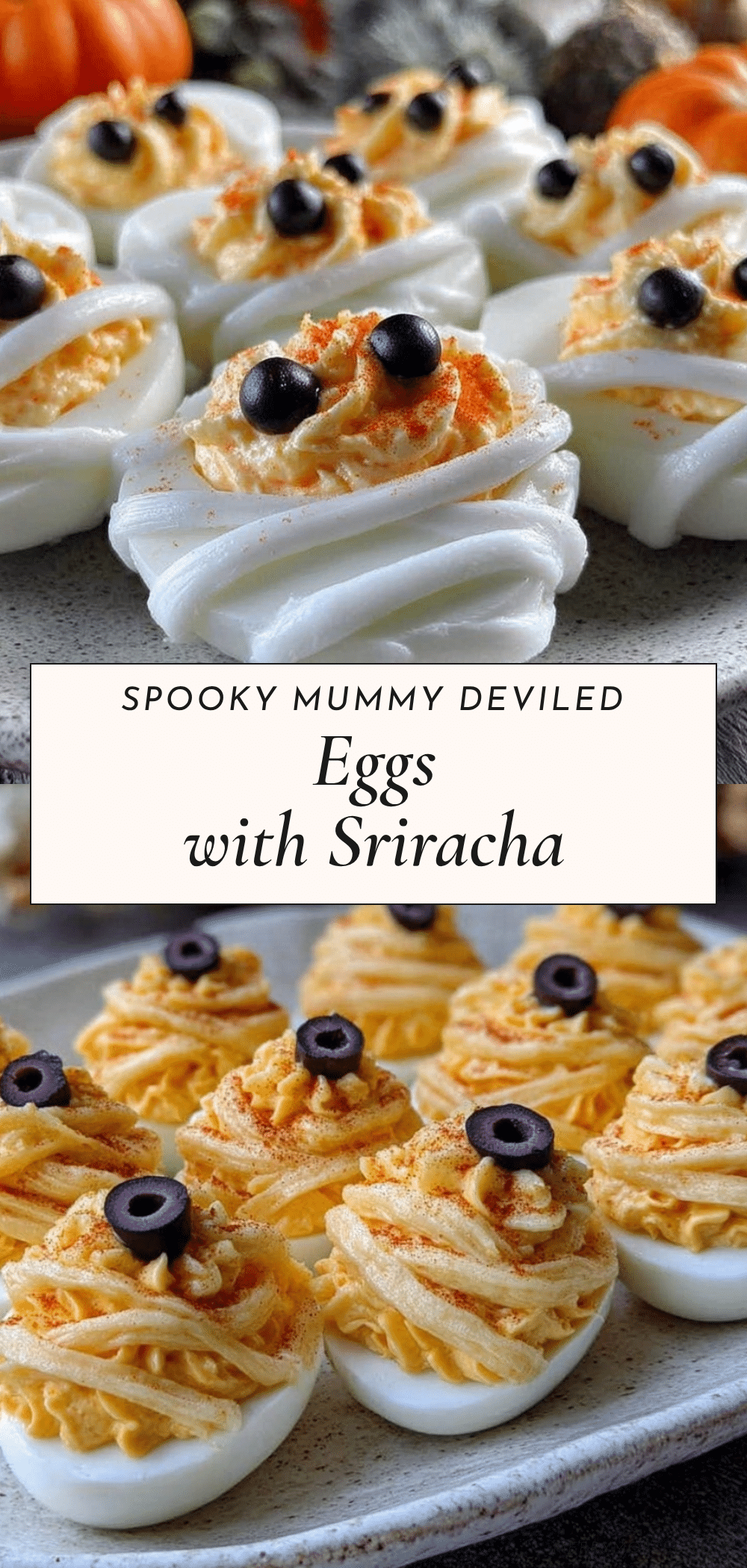 Halloween mummy deviled eggs recipe