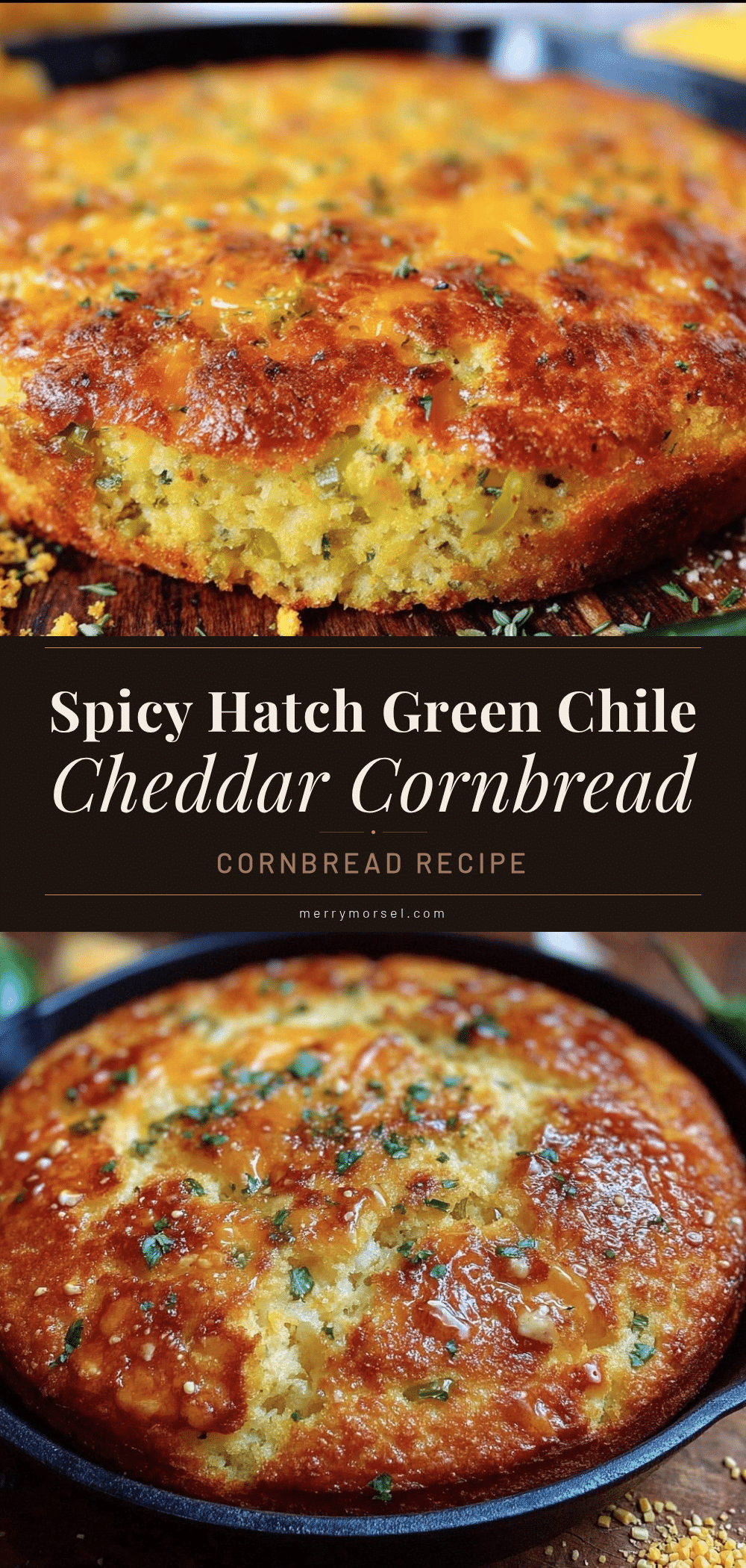 Hatch green chile cheddar cornbread skillet recipe