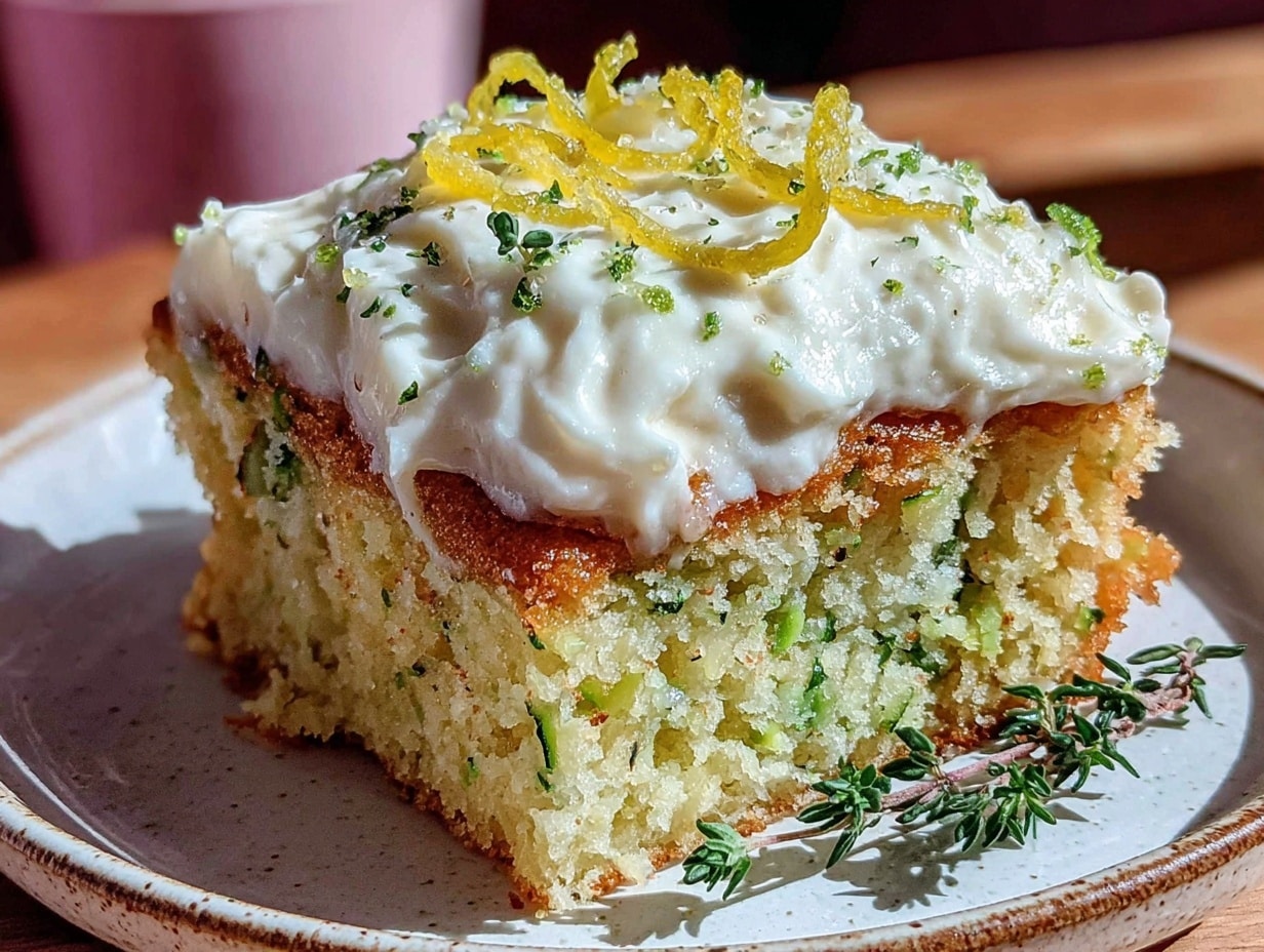 lemon zucchini sheet cake preparation steps
