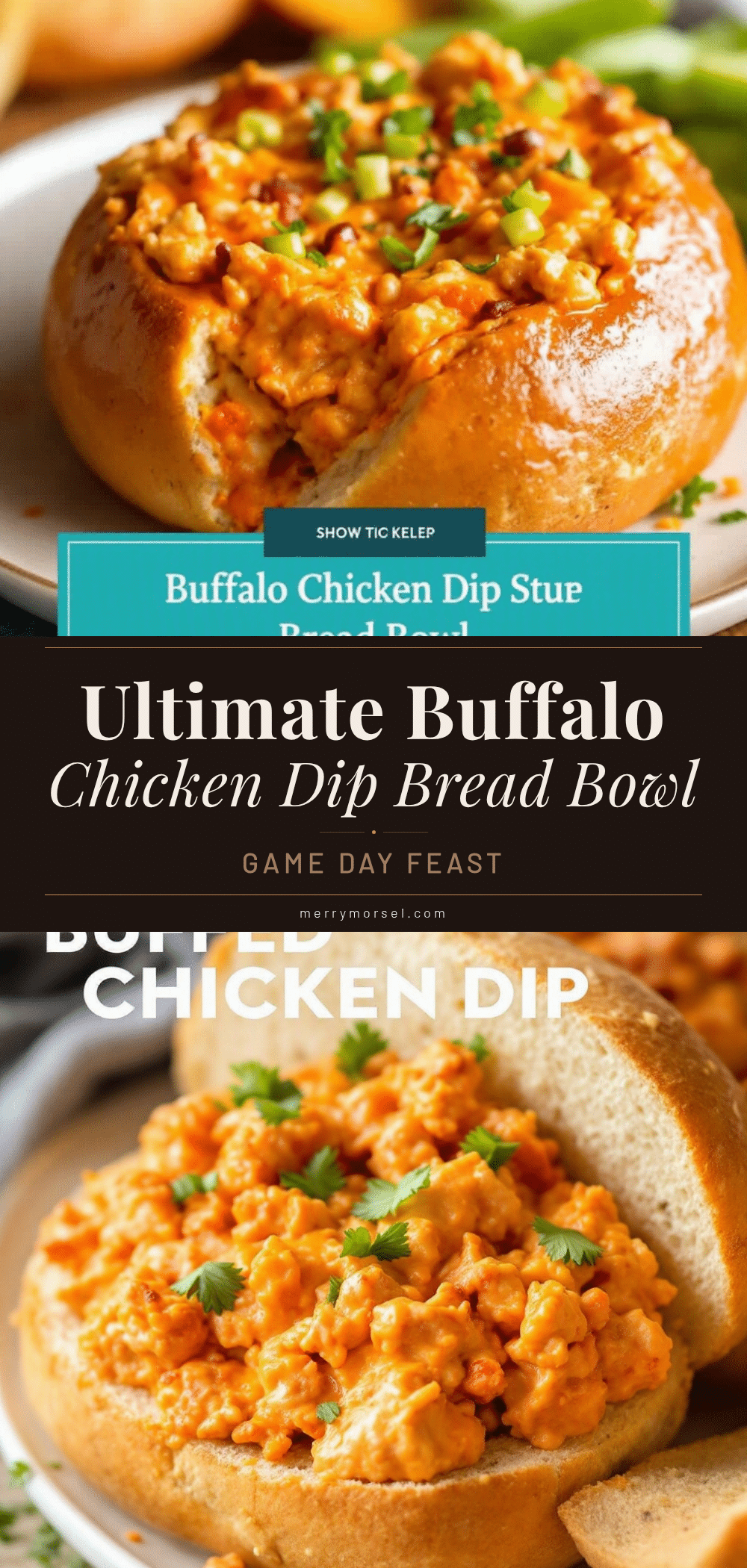 buffalo chicken dip stuffed bread bowl recipe