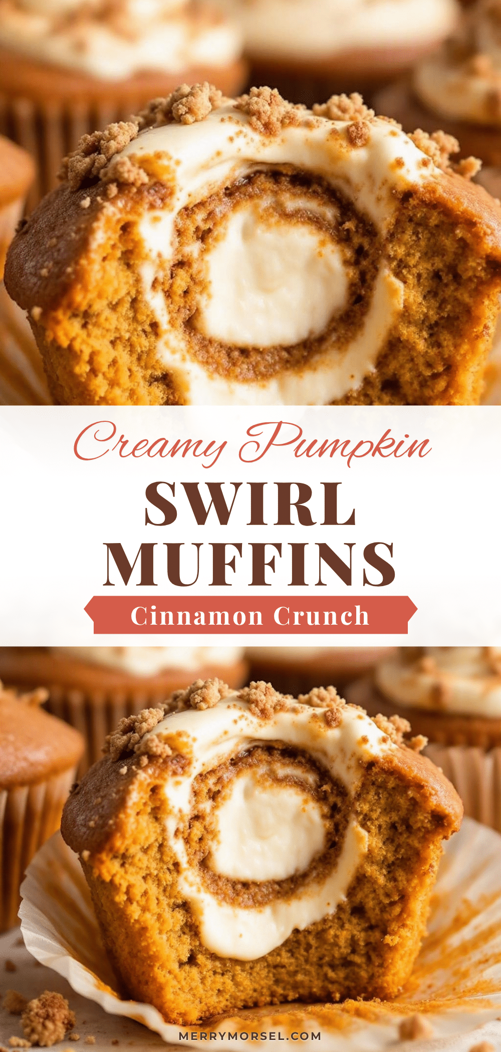 Creamy Cinnamon Pumpkin Muffins with Cream Cheese Swirl recipe