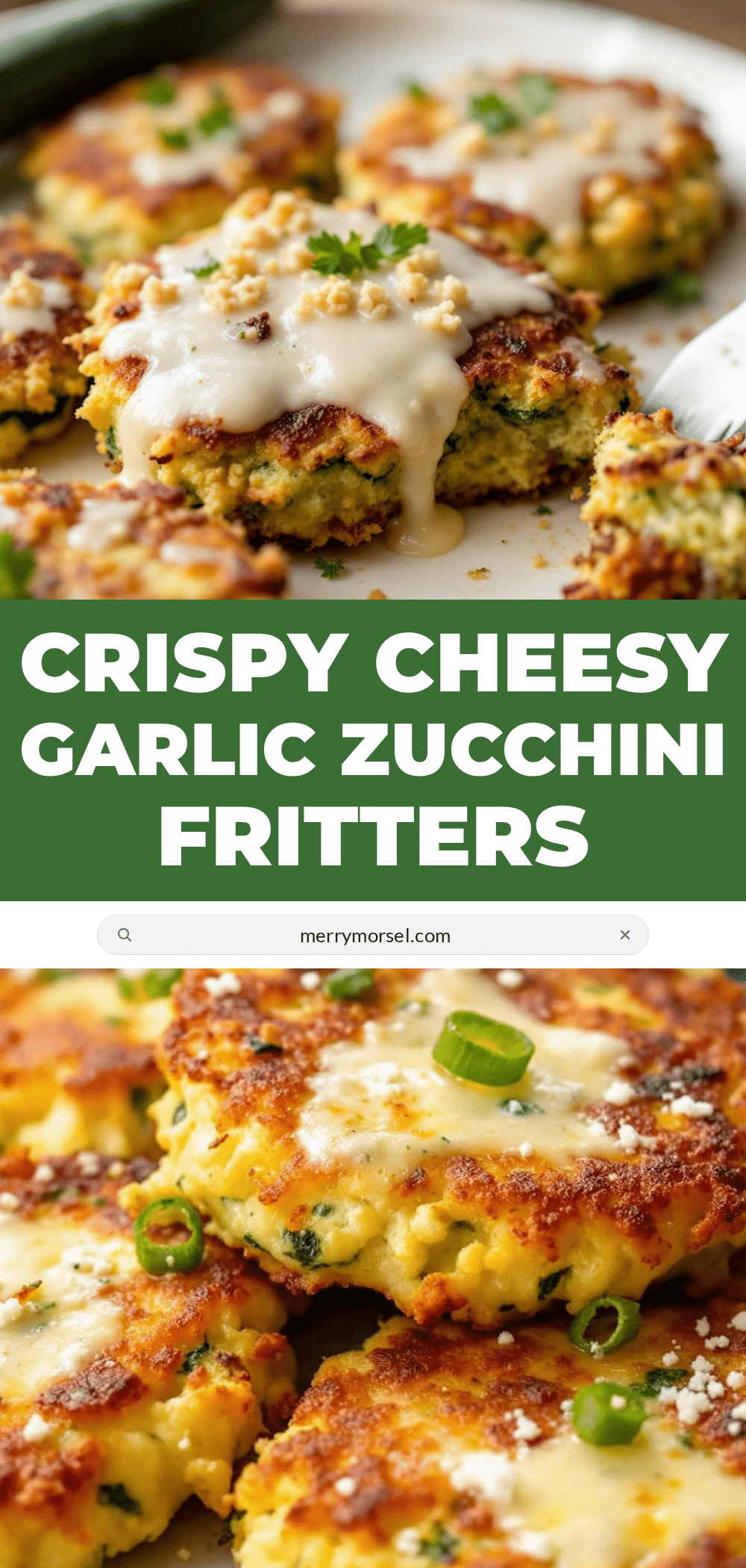 crispy cheesy garlic zucchini fritters recipe