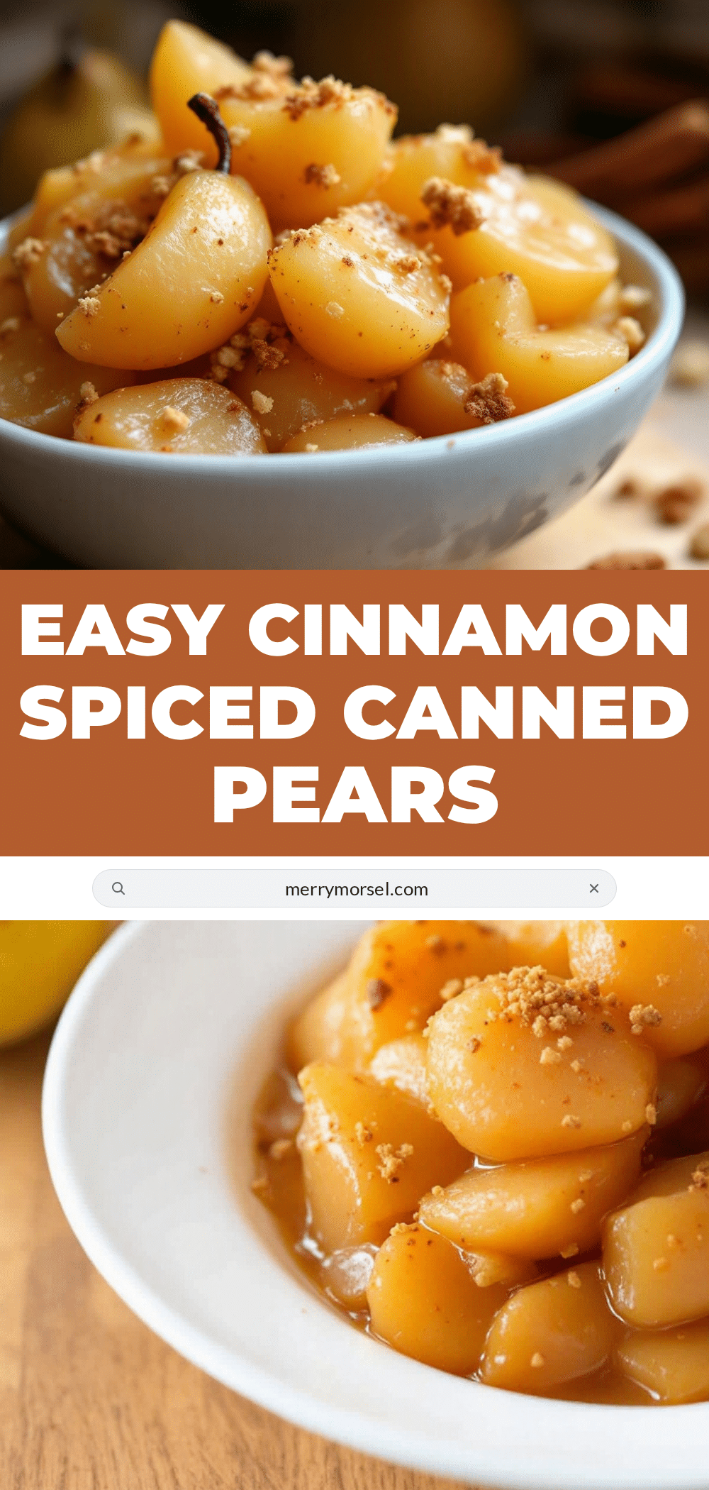 easy cinnamon spiced canned pears recipe