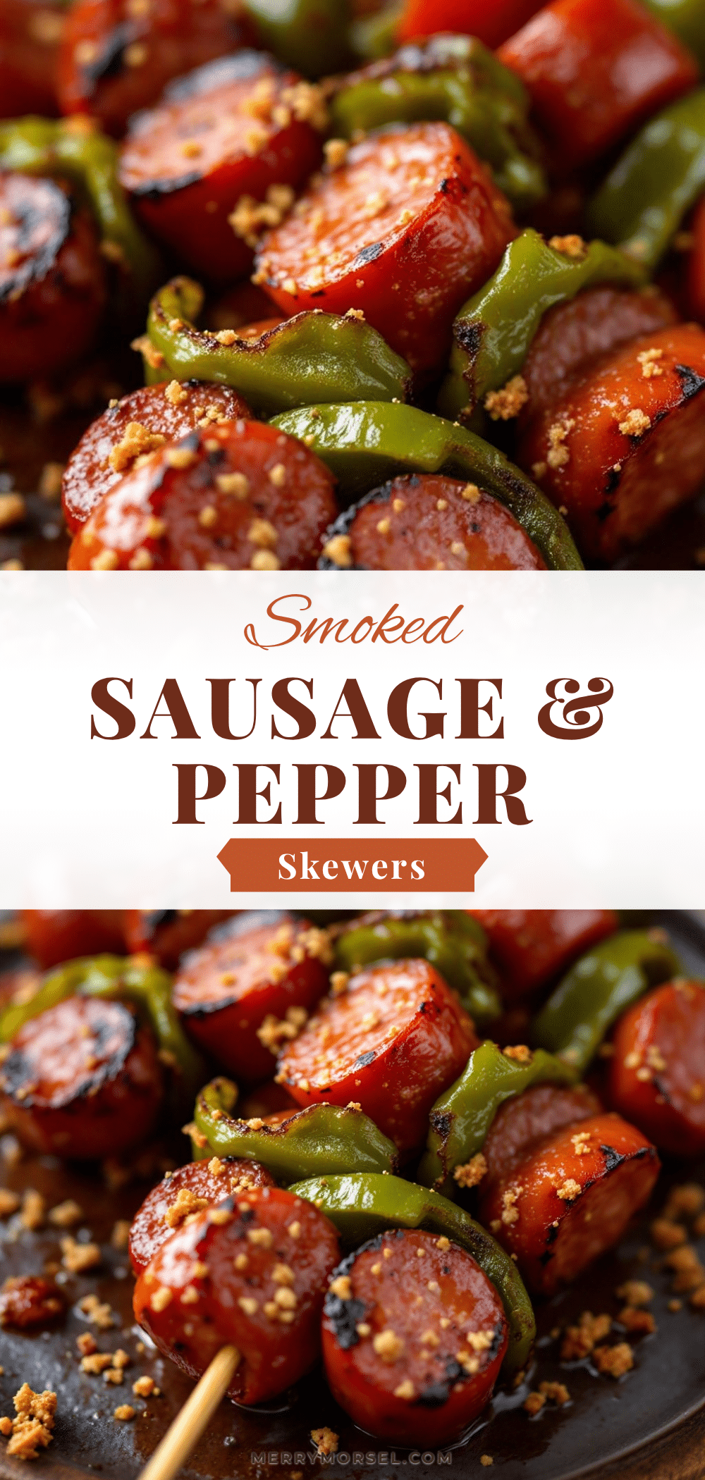 easy smoked sausage and pepper skewers for tailgating recipe