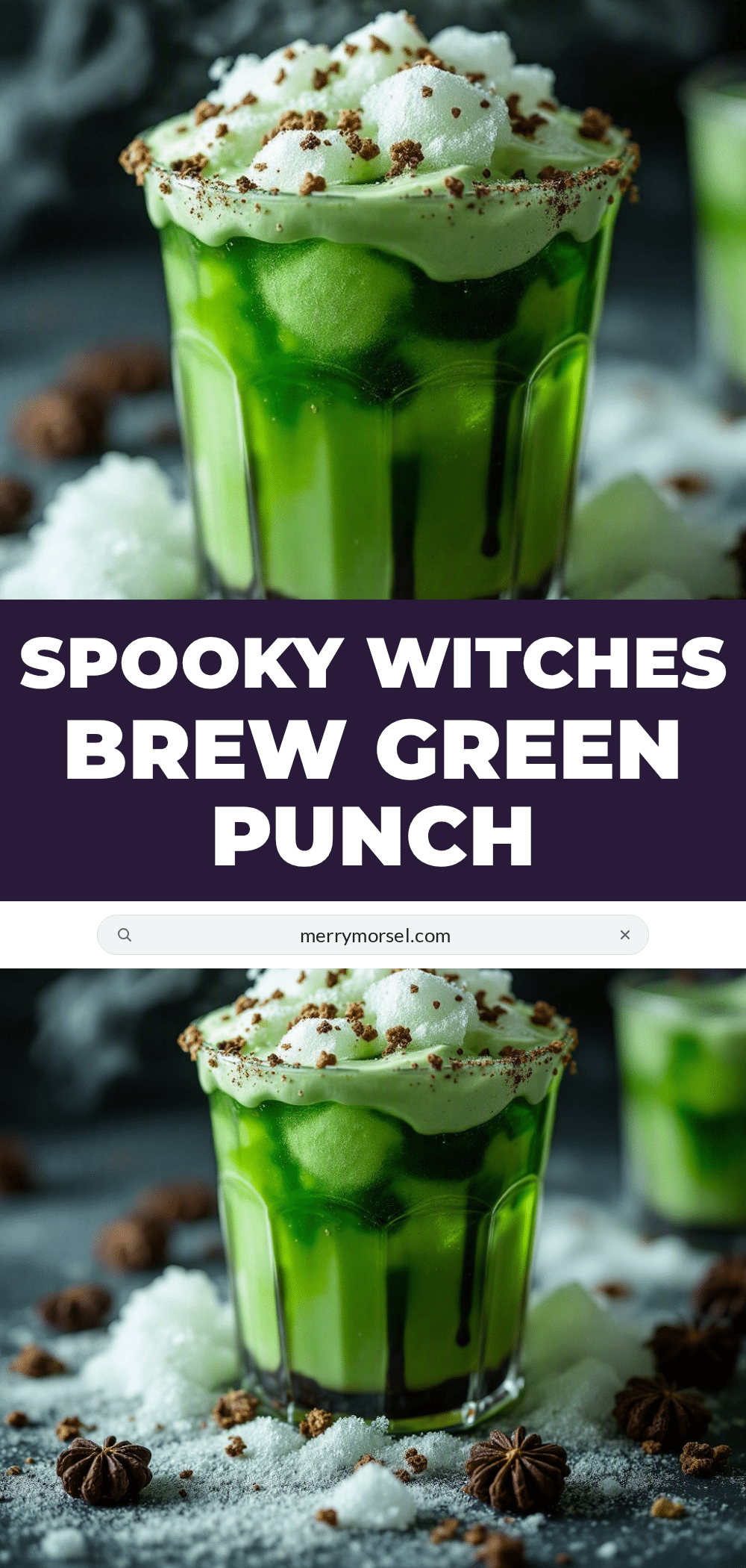 Spooky Witches Brew Green Punch with Dry Ice recipe