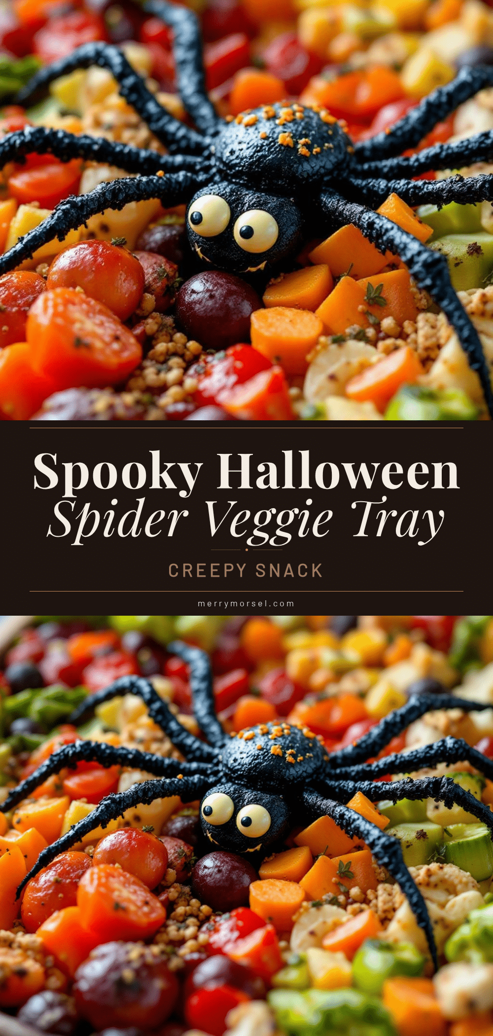 Halloween Spider Veggie Tray Platter recipe